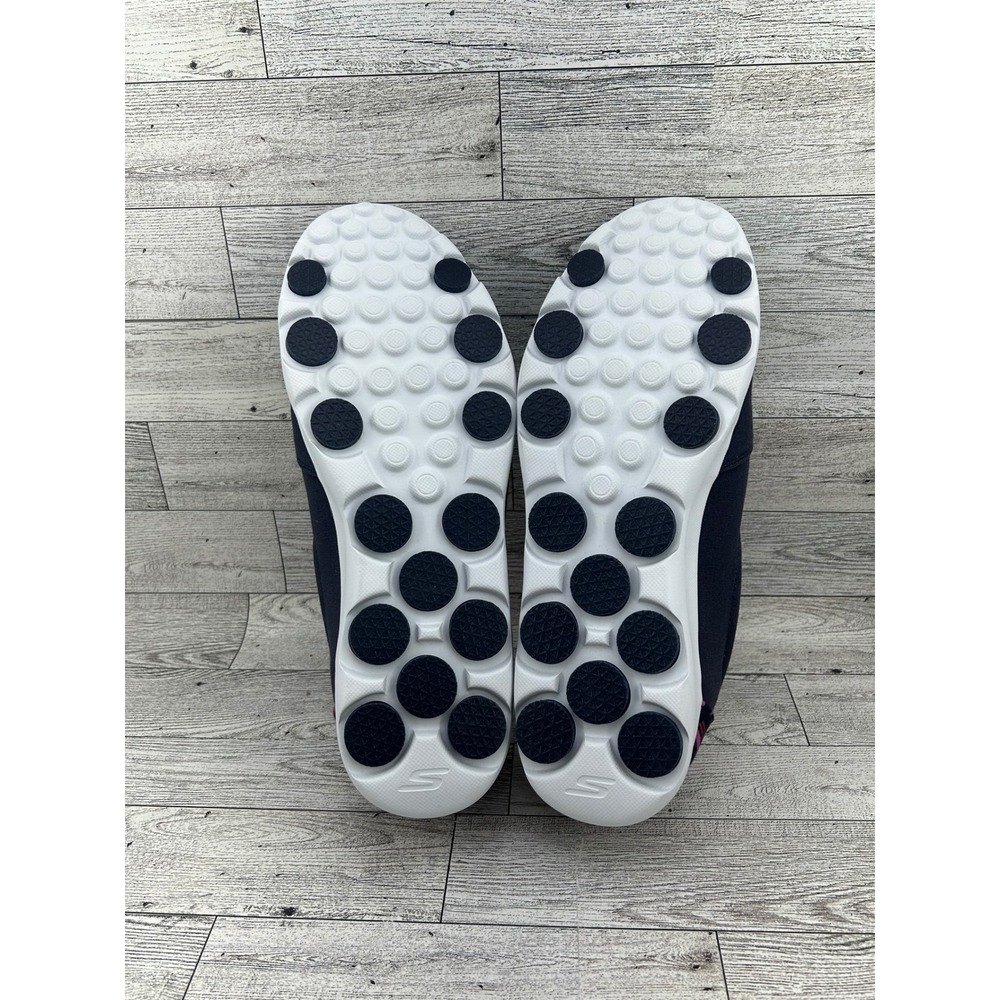 Skechers Go Walk Slip On Shoes Navy Pink Women Sz 9.5 Comfort Lightweight Casual - Picture 6 of 12